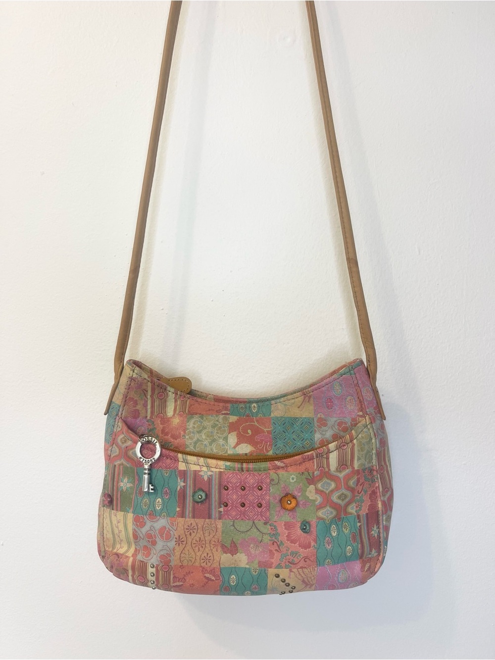 Fossil Vintage leather patchwork crossbody bag